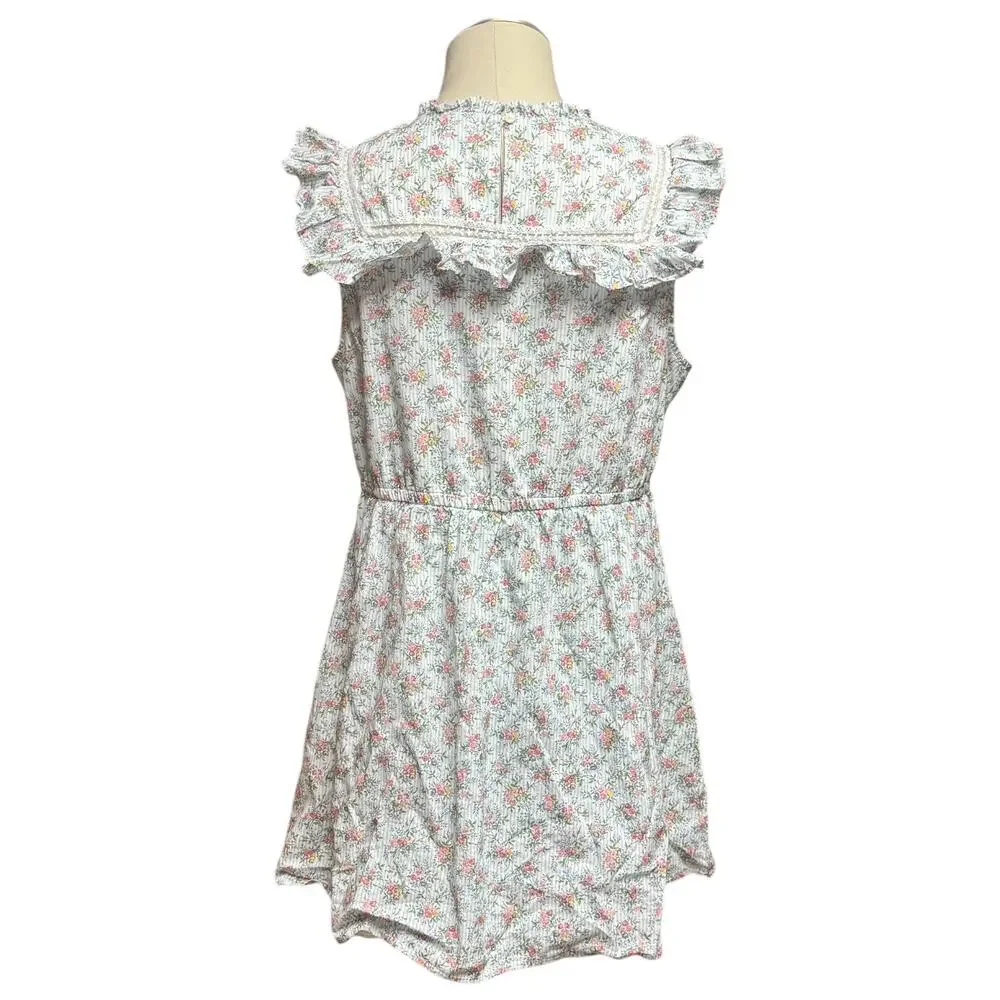 J.Crew Liberty Fabric Winding Roses Sleeveless Dress Blue White Stripe Large